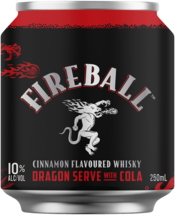 Fireball Dragon Serve & Cola 10% Can 4X250ML