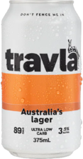 Travla Low Carb Mid Strength Lager Can 24X375ML