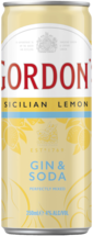 Gordons Sicilian Lemon Can 4X250ML