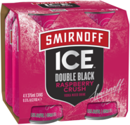 Smirnoff Ice Double Black 6.5% Raspberry Crush Can 4X375ML