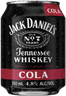 Jack Daniels Tennessee Whiskey & Cola Can 4X250ML
