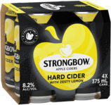 Strongbow Hard Zesty Lemon Cider 4X375ML