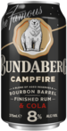 Bundy Campfire Bourbon Barrel & Cola 8% Can 4X375ML