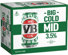 Victoria Bitter 3.5% Can 30X375ML