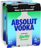 Absolut Vodka & Sprite Zero 5% Can 4X330ML