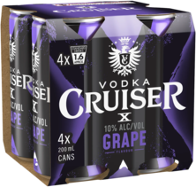 Vodka Cruiser Grape 10% Can 4X200ML