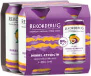 Rekorderlig Dubbel 8% Passionfruit Mango Can 4X375ML