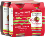 Rekorderlig Dubbel 8% Strawberry Kiwi Can 4X375ML