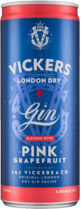 Vickers Gin & Pink Grapefruit Can 4X250ML