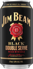 Jim Beam Black Double Serve Bourbon & Cola 6.9% Can 10X375ML