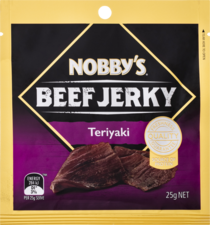 Nobbys Beef Jerky Teriyaki 25GM