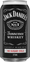 Jack Daniels Tennessee Whiskey & Cola No Sugar Can 4X375ML